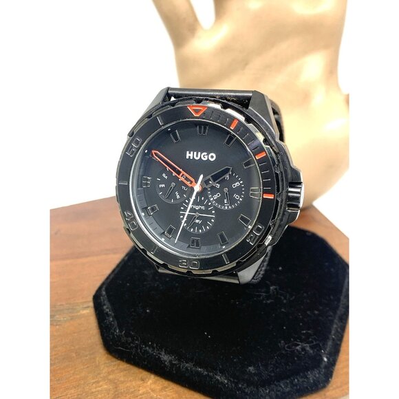 Hugo Boss Men's Watch 1530289 Quartz Black Dial Mesh Stainless Steel 44mm - Picture 1 of 13